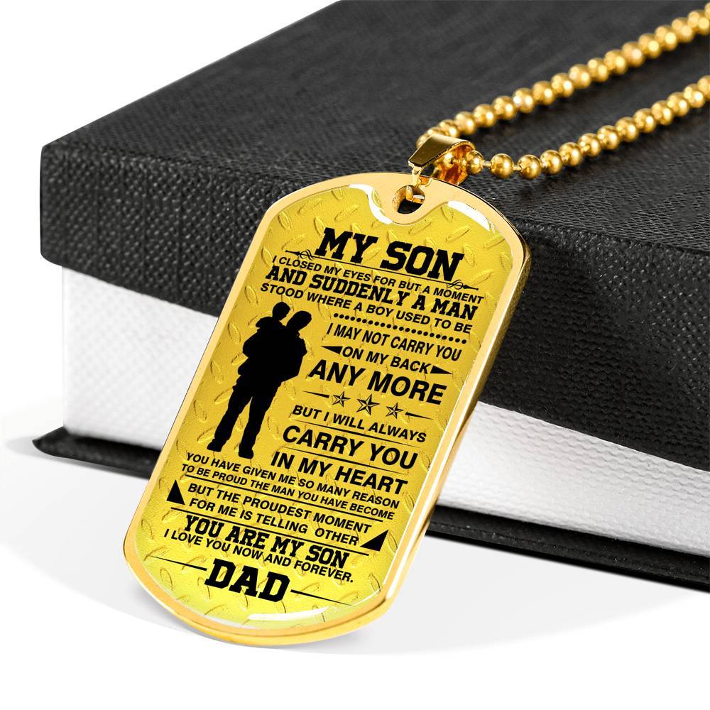 "You Are My Son Love You Forever" Military Necklace