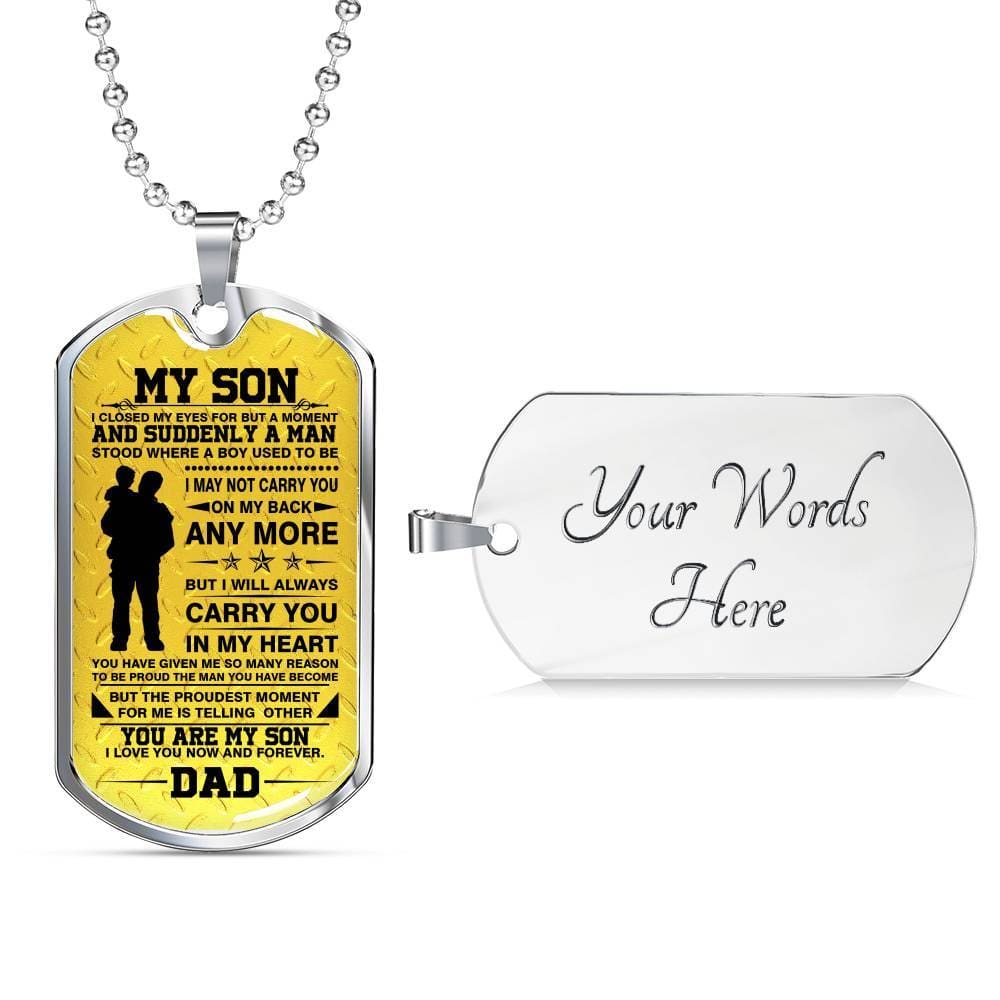 "You Are My Son Love You Forever" Military Necklace