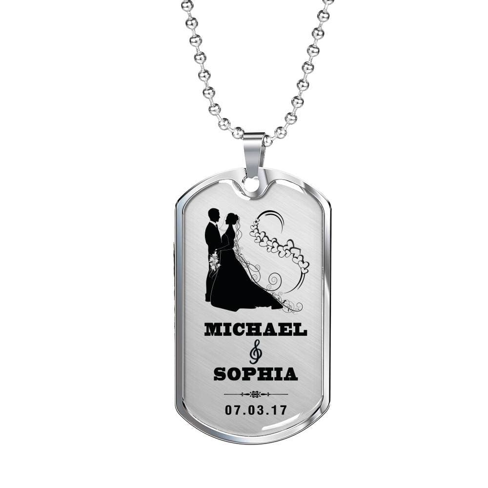 To My Love Custom Name Military Necklace