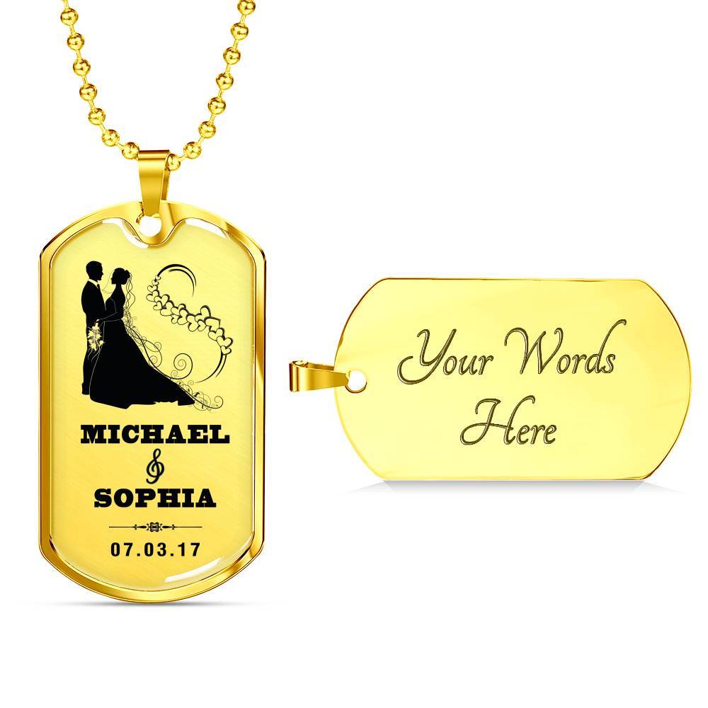 To My Love Custom Name Military Necklace