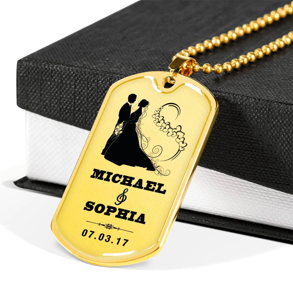 To My Love Custom Name Military Necklace