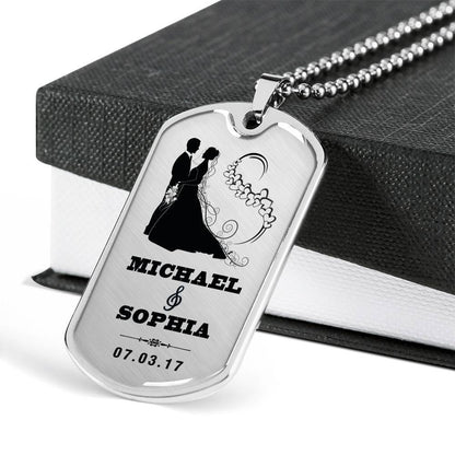 To My Love Custom Name Military Necklace