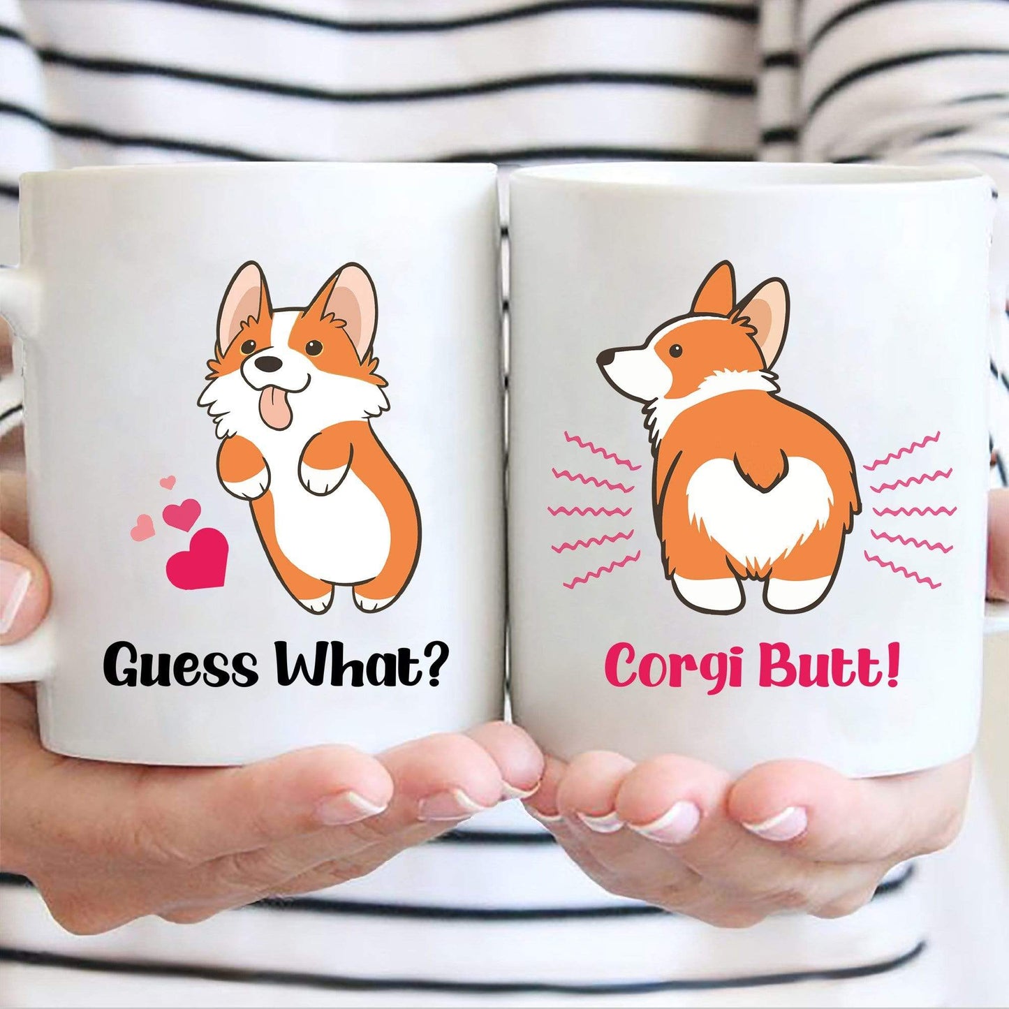 Mugs Guess What Corgi Butt Couples Coffee Mug