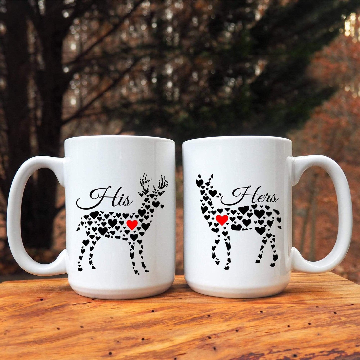 Mugs His & Her Deer Couples Coffee Mug