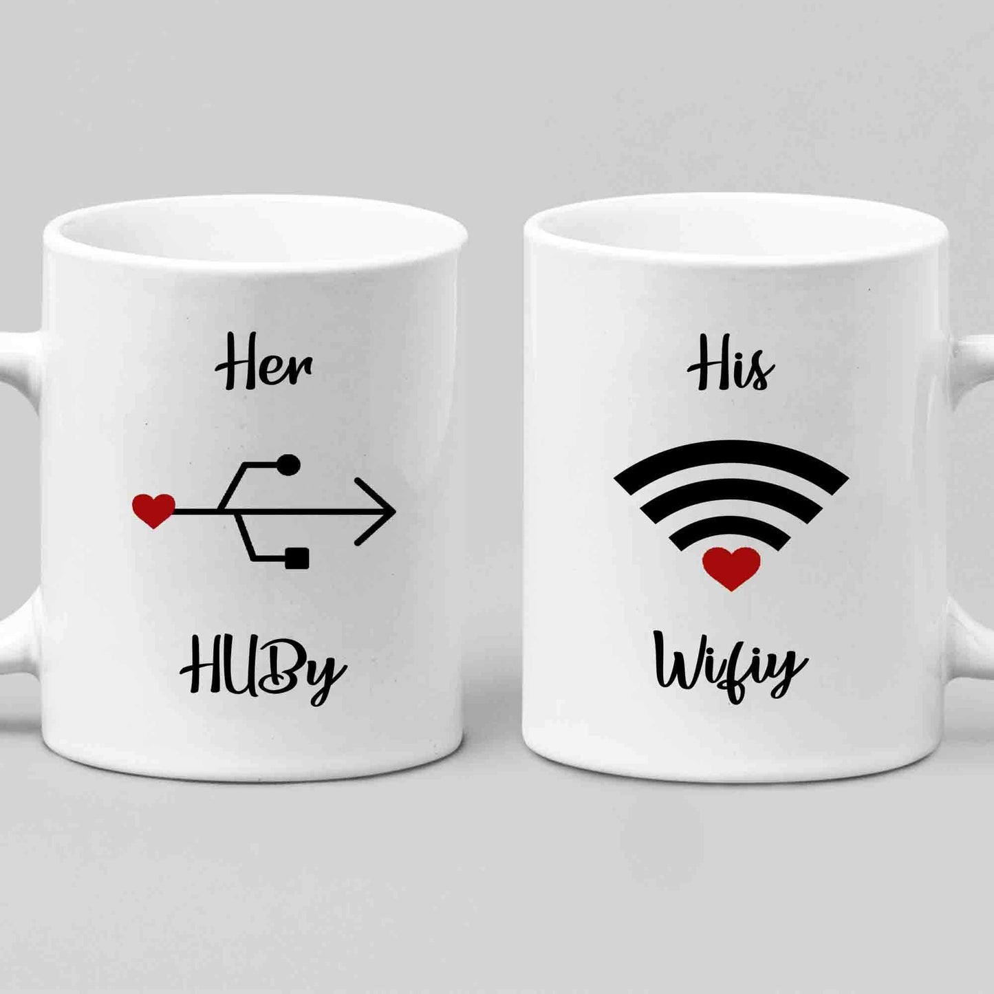 Mugs 11 Oz Hubby & Wifey Funny Couple Coffee Mug