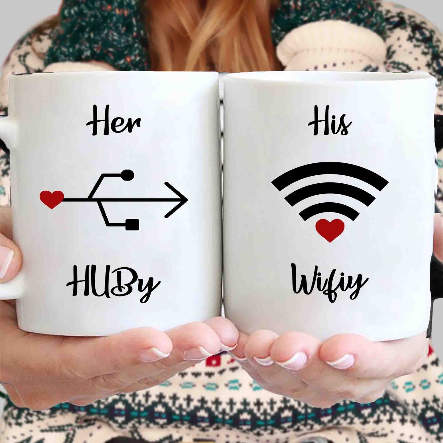 Mugs Hubby & Wifey Funny Couple Coffee Mug