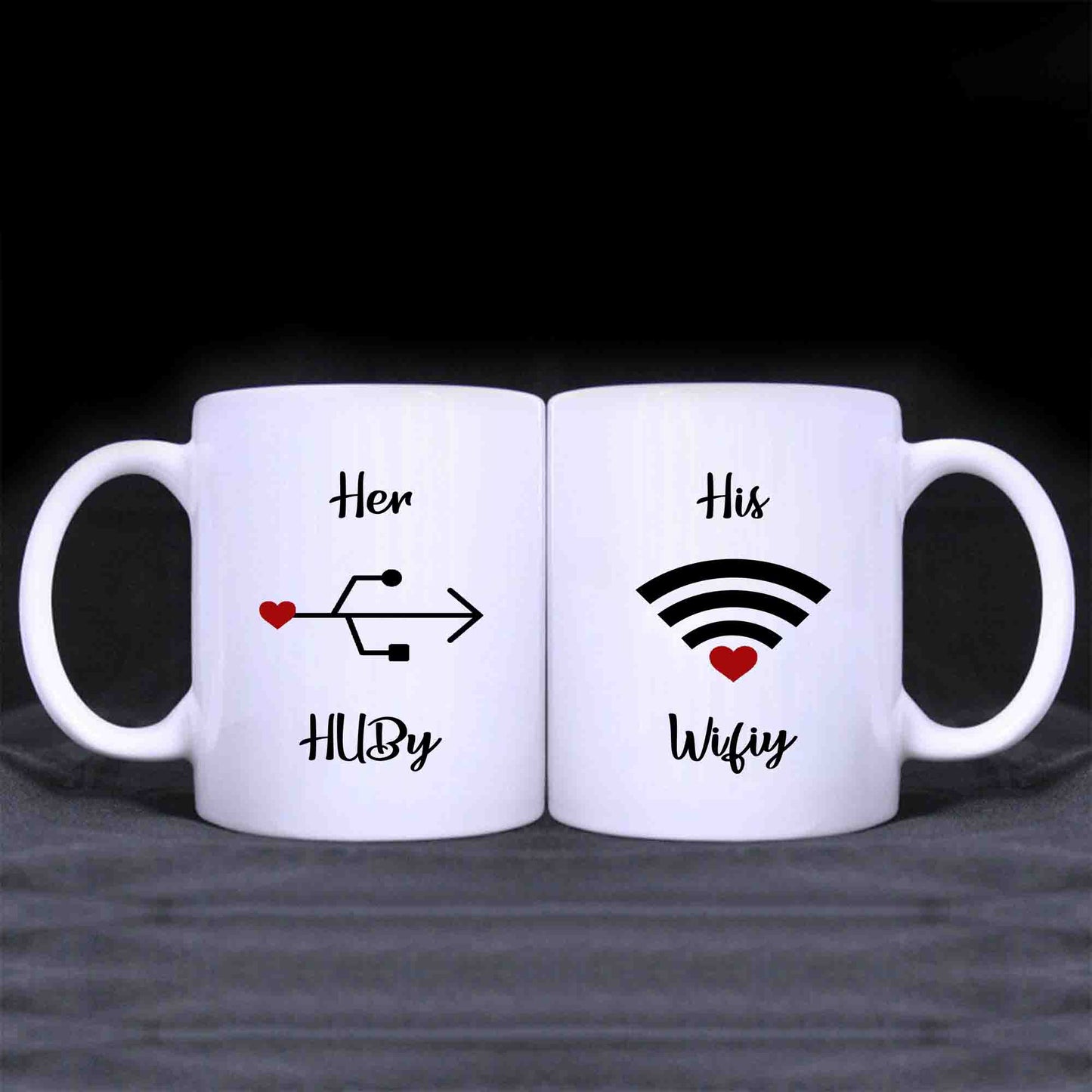 Mugs Hubby & Wifey Funny Couple Coffee Mug