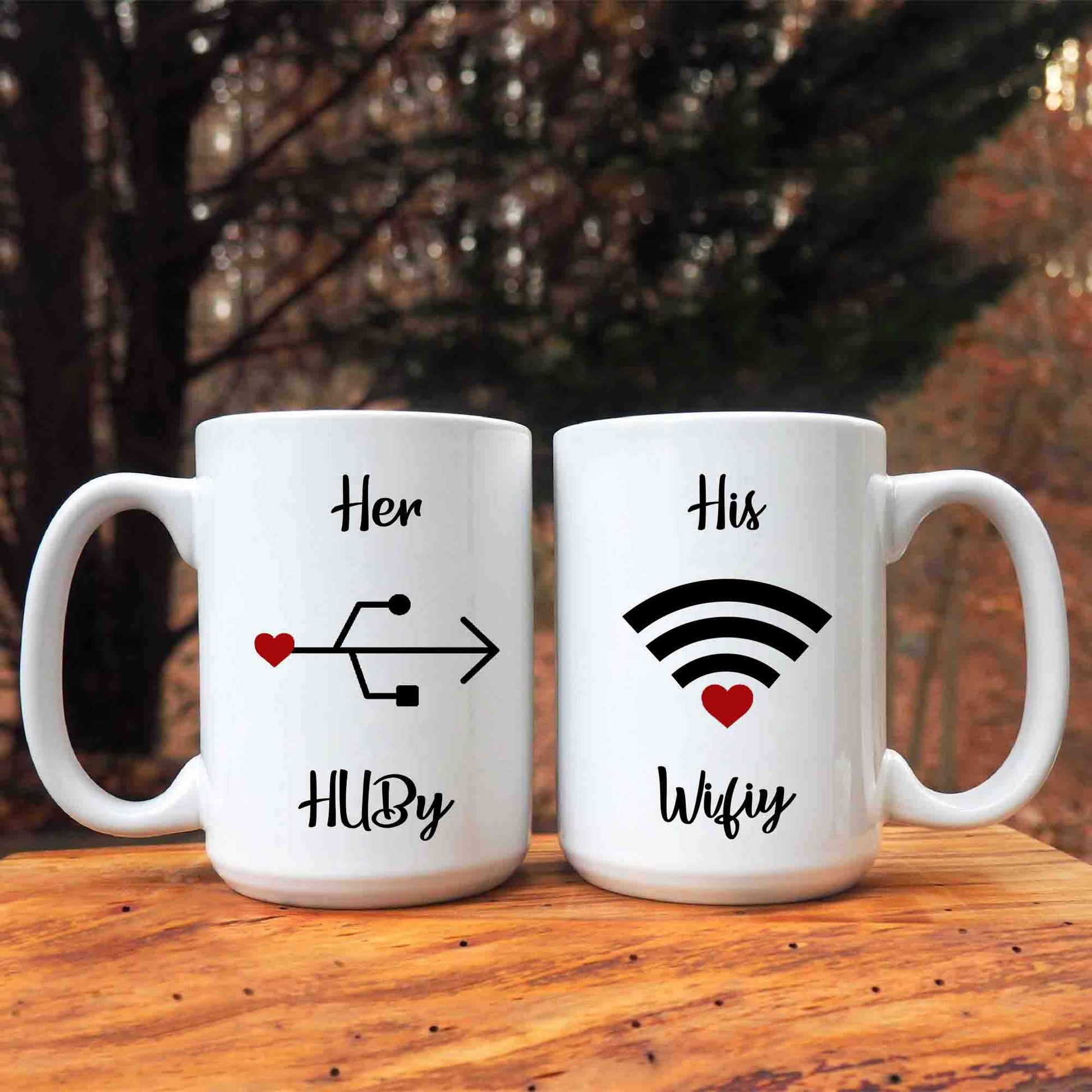 Mugs Hubby & Wifey Funny Couple Coffee Mug