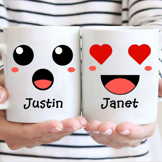 Mugs 11 Oz Smiley Couple Ceramic Mug