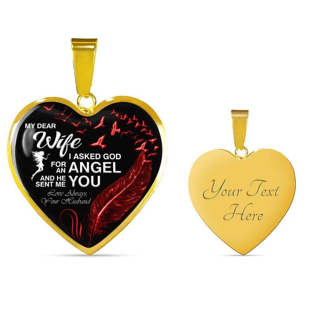 "Dear Wife You Are My Angle" Necklace For Your Love **With Transparency**