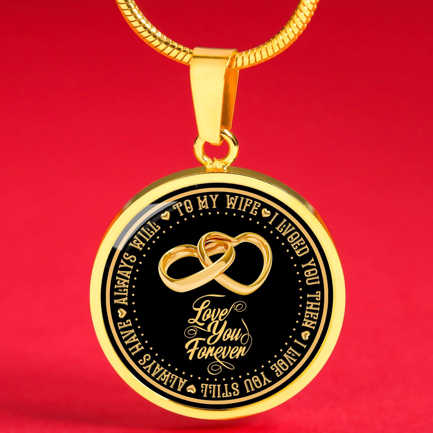 "Love You Always" Golden Engraved Necklace