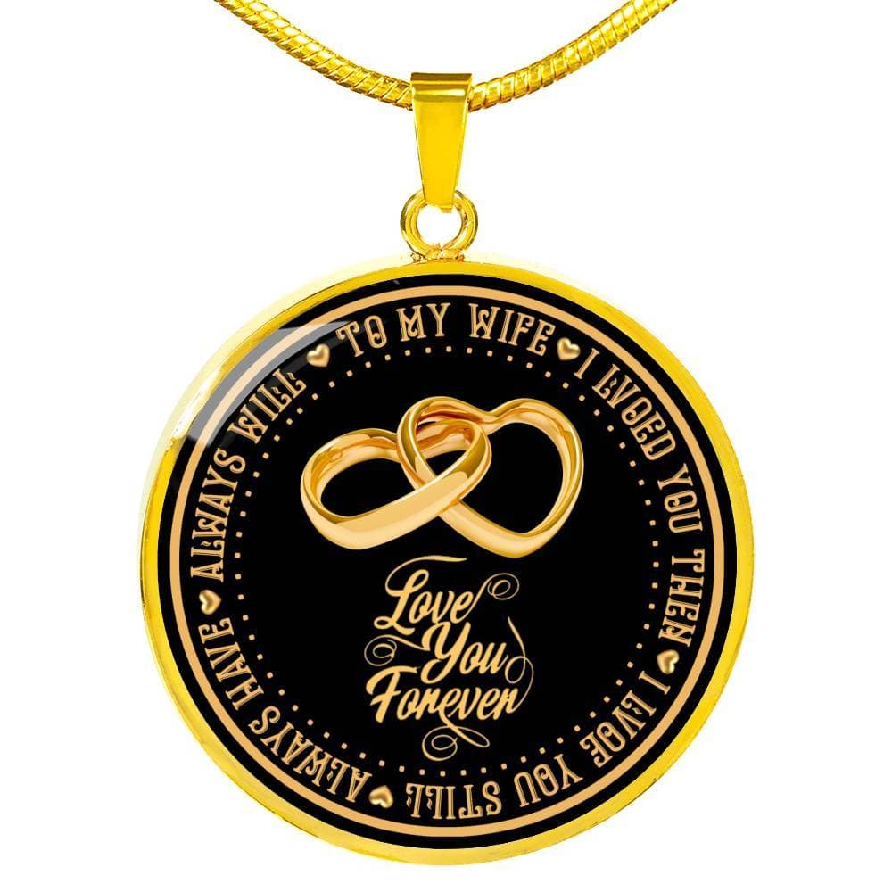 "Love You Always" Golden Engraved Necklace