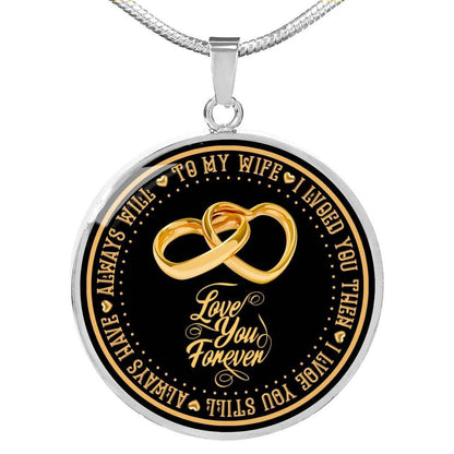 "Love You Always" Golden Engraved Necklace