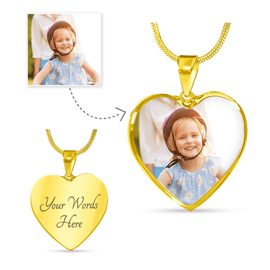 Engravable Presonalised Photo Luxury Heart NeckLace