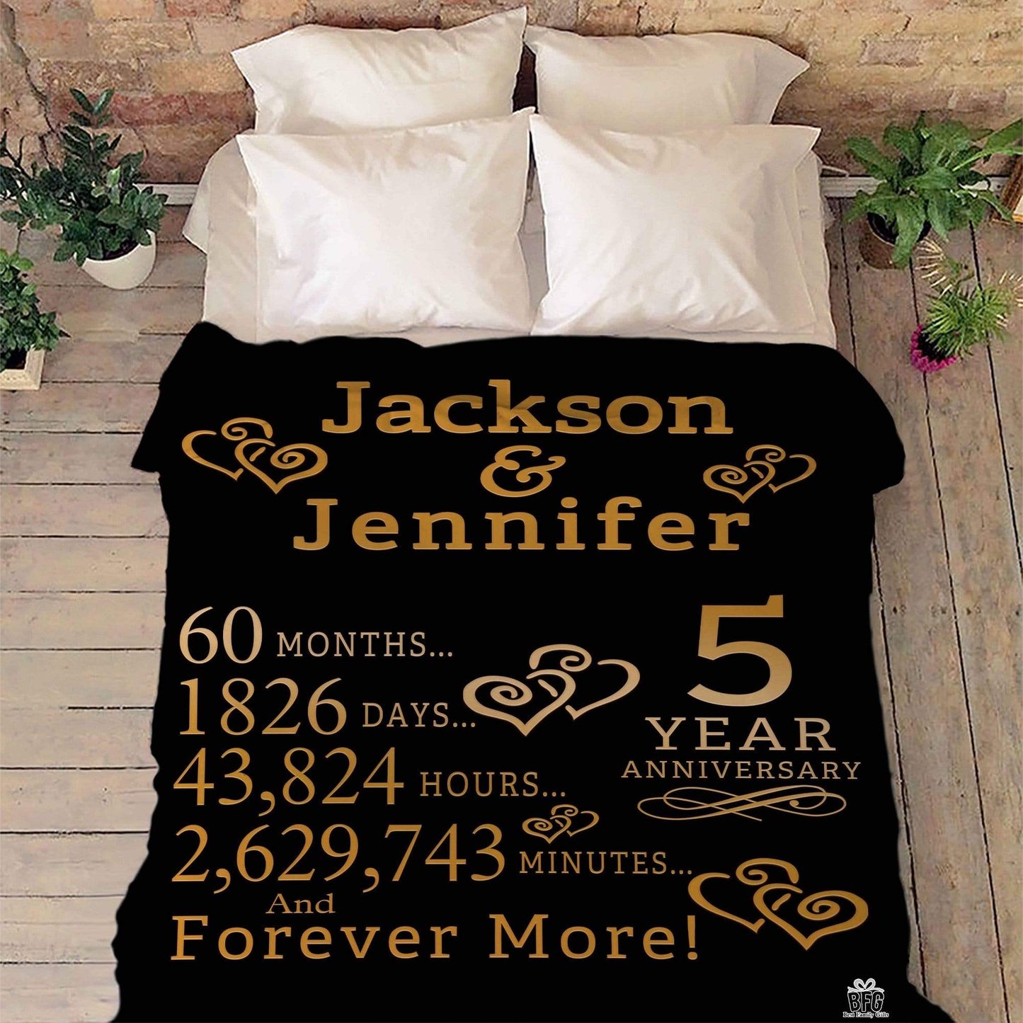 Personalized Blanket Customized Anniversary Couple Blanket