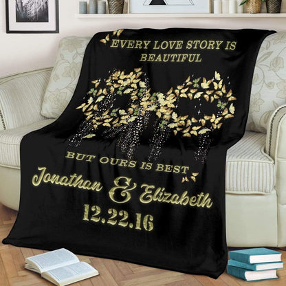Flying Butterfly Infinity Sign Personalized Blanket