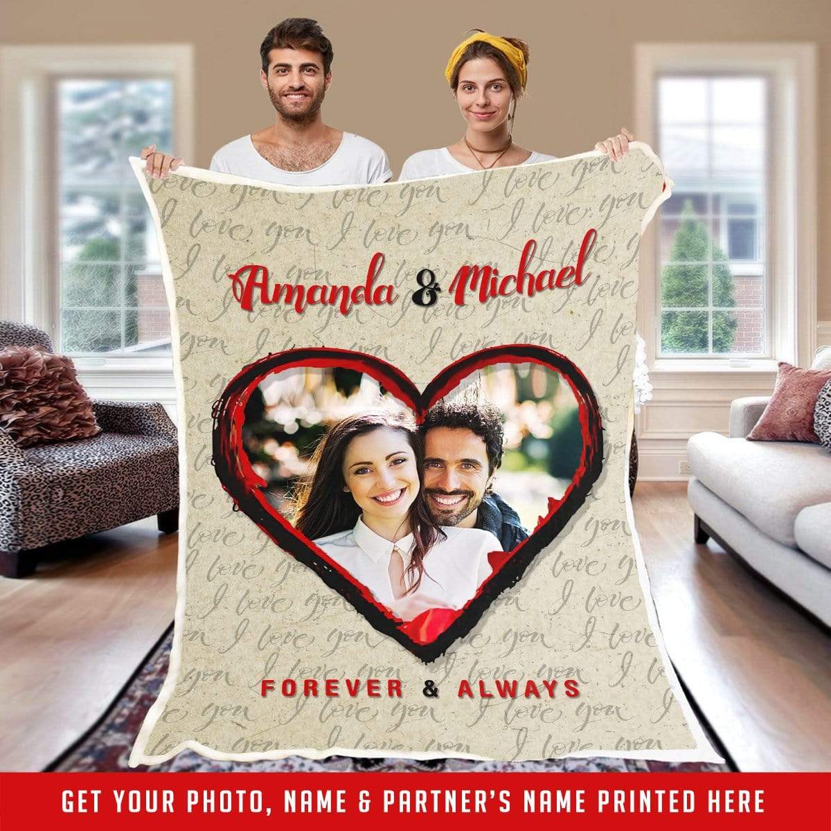 Personalized Fleece Blanket | Photo Blanket | Couple Desires