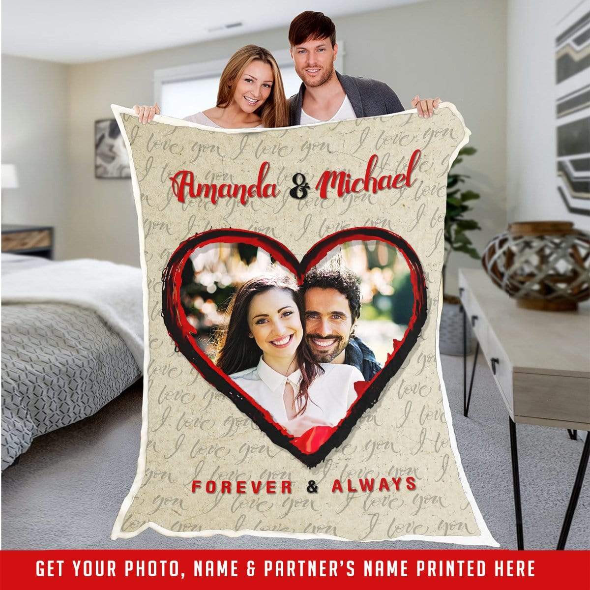 Personalized Fleece Blanket | Photo Blanket | Couple Desires