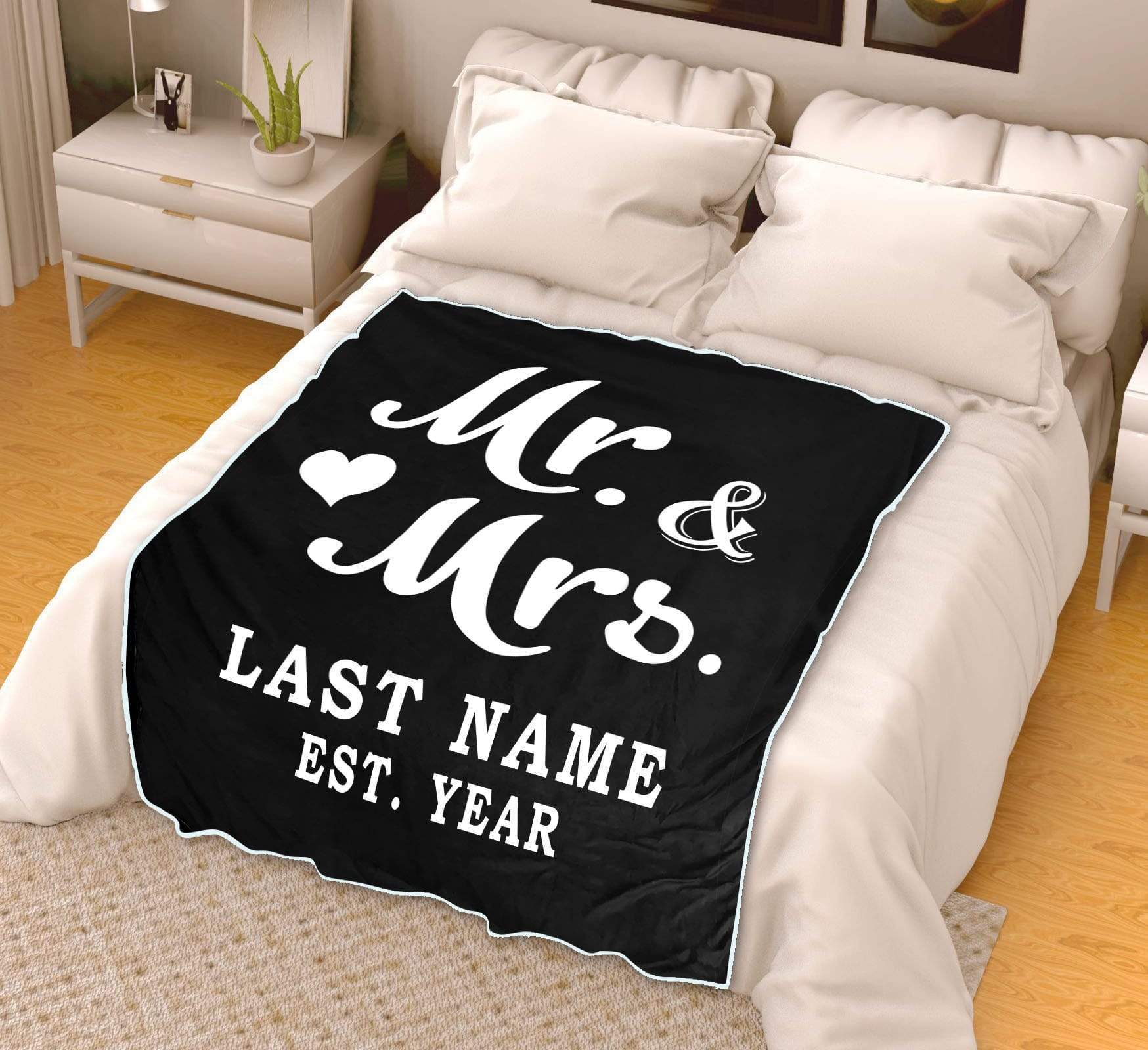 Mr And Mrs Personalized Blanket for Couples