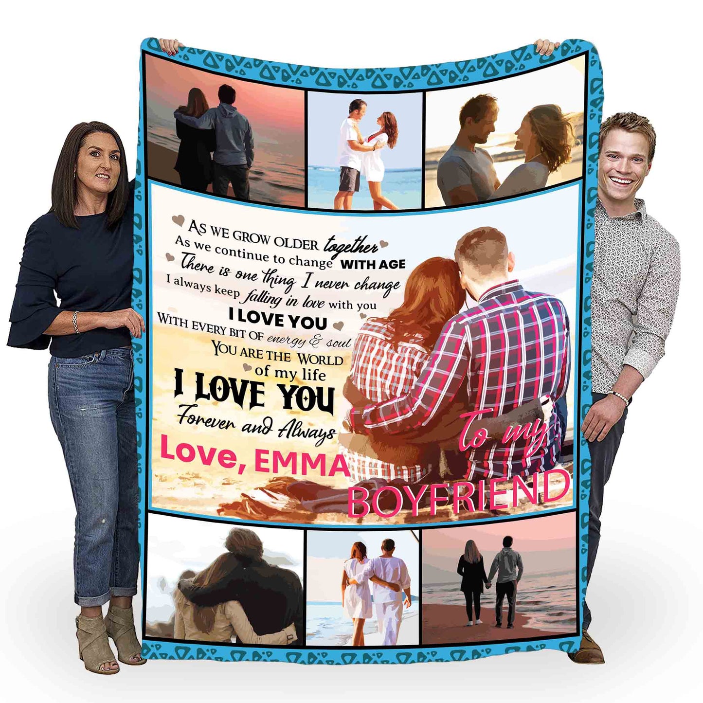 "To My Boyfriend You Are The World Of My Life"- Personalized Blanket