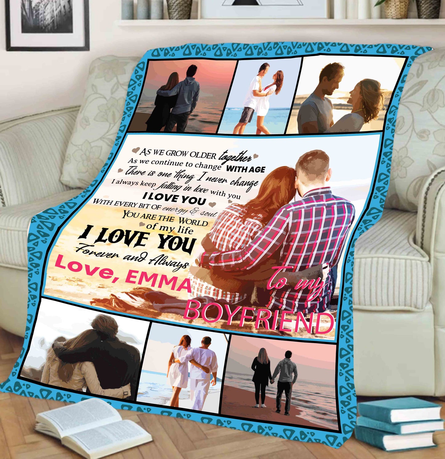 "To My Boyfriend You Are The World Of My Life"- Personalized Blanket