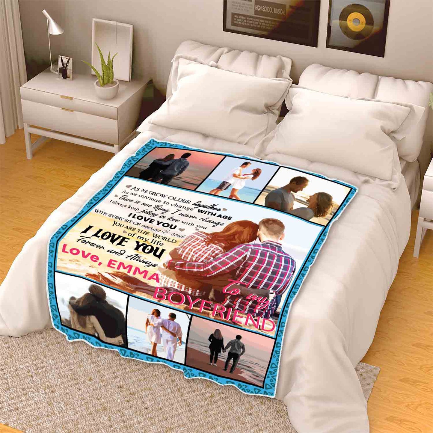 "To My Boyfriend You Are The World Of My Life"- Personalized Blanket