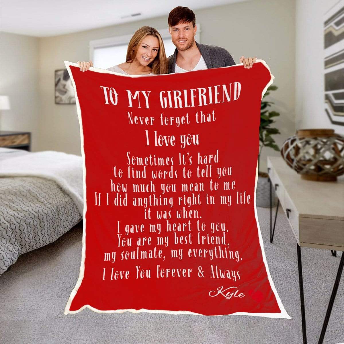 Personalized To My Girlfriend | I Love You Blanket | Couple Desires