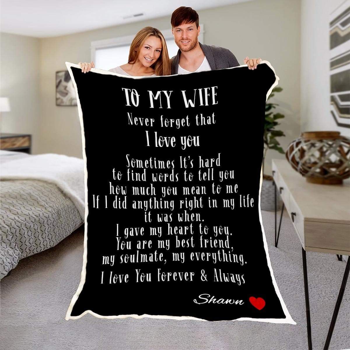 To My Wife Personalized Blanket