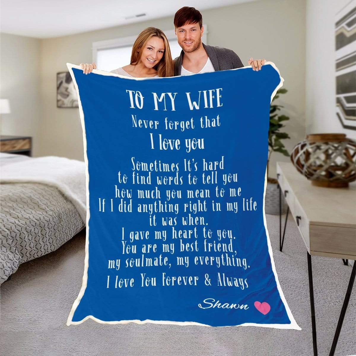 To My Wife Personalized Blanket