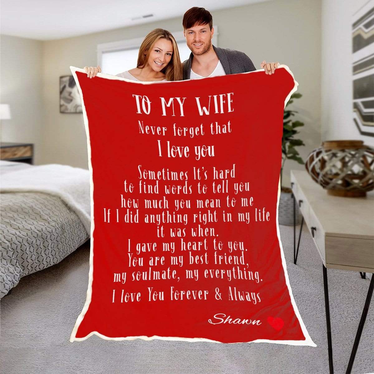 To My Wife Personalized Blanket