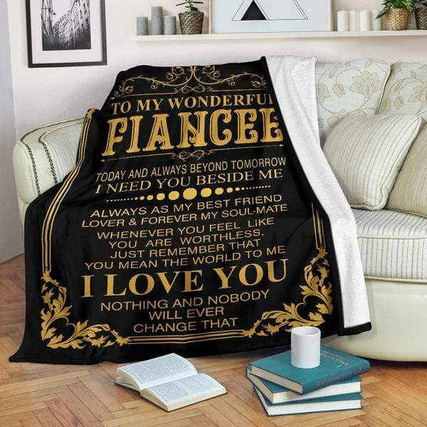 "To My Wonderful Fiancee" Fleece Blanket