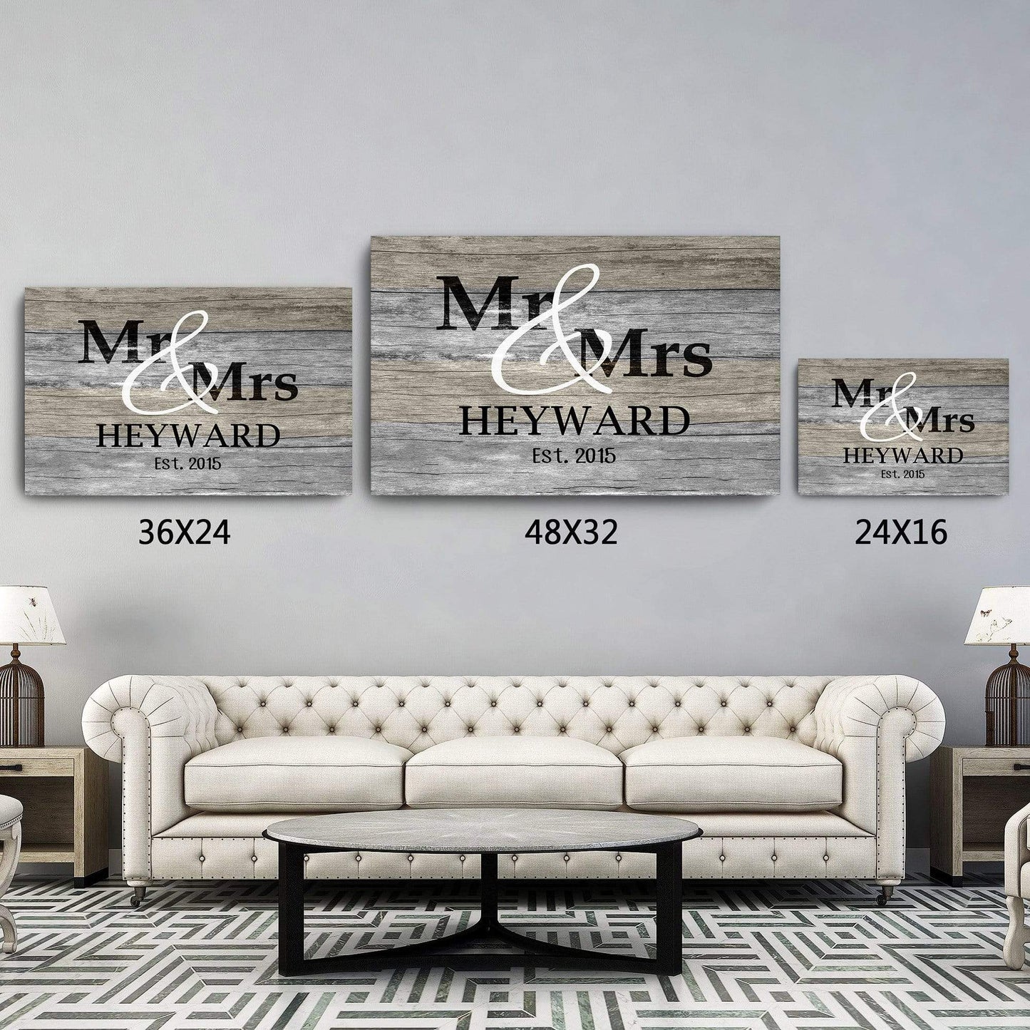 Personalized Canvas Mr. And Mrs. Customized Couple Canvas