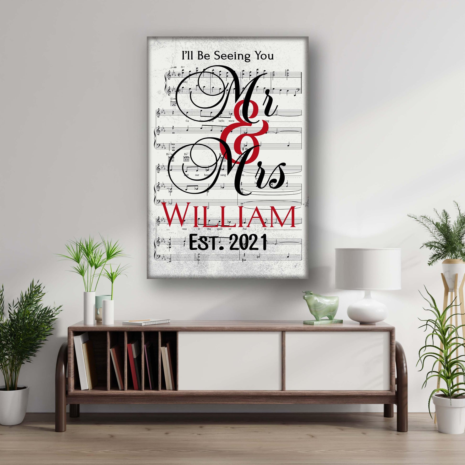 Personalized Canvas Mr. And Mrs. Customized Song Notes Canvas For Couples