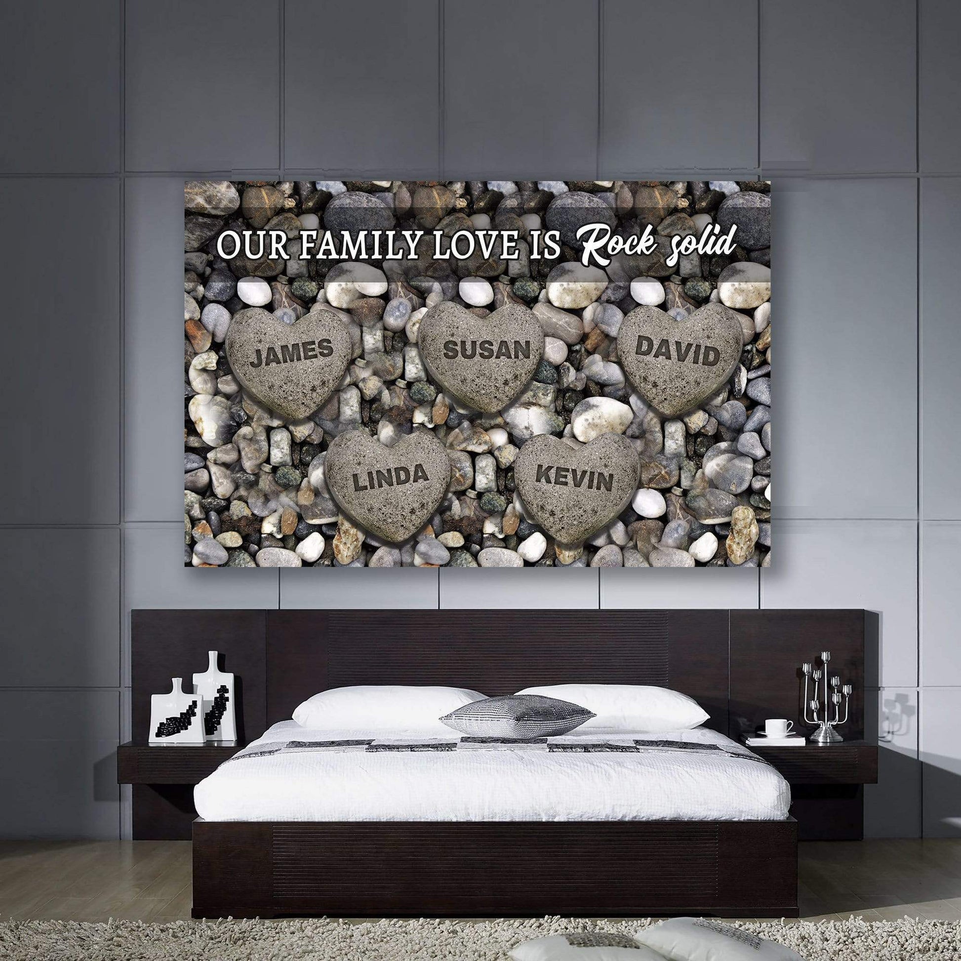 Personalized Canvas Our Family Love Is Rock Solid Customized Canvas