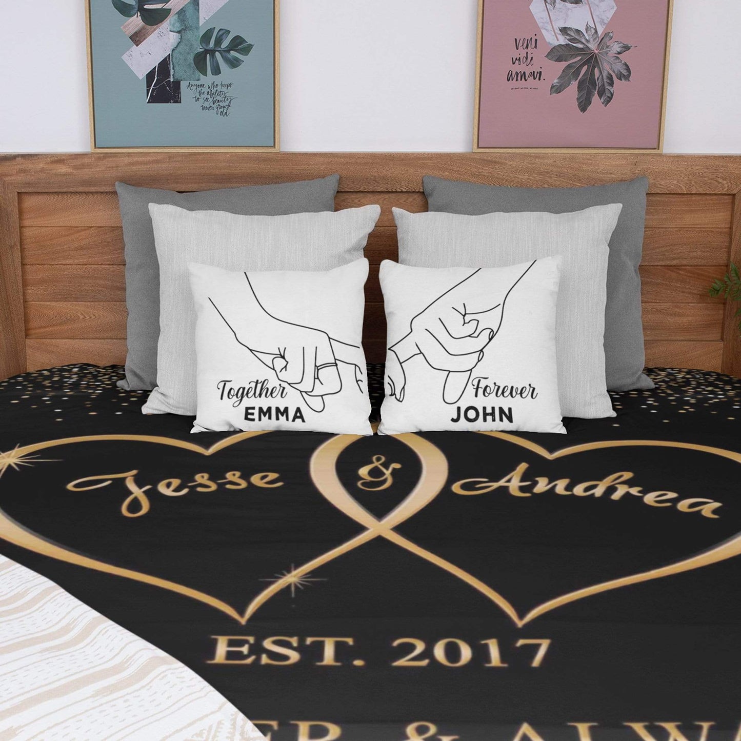 Pillows Customized Together & Forever Pillows For Couples (PACK OF 2)