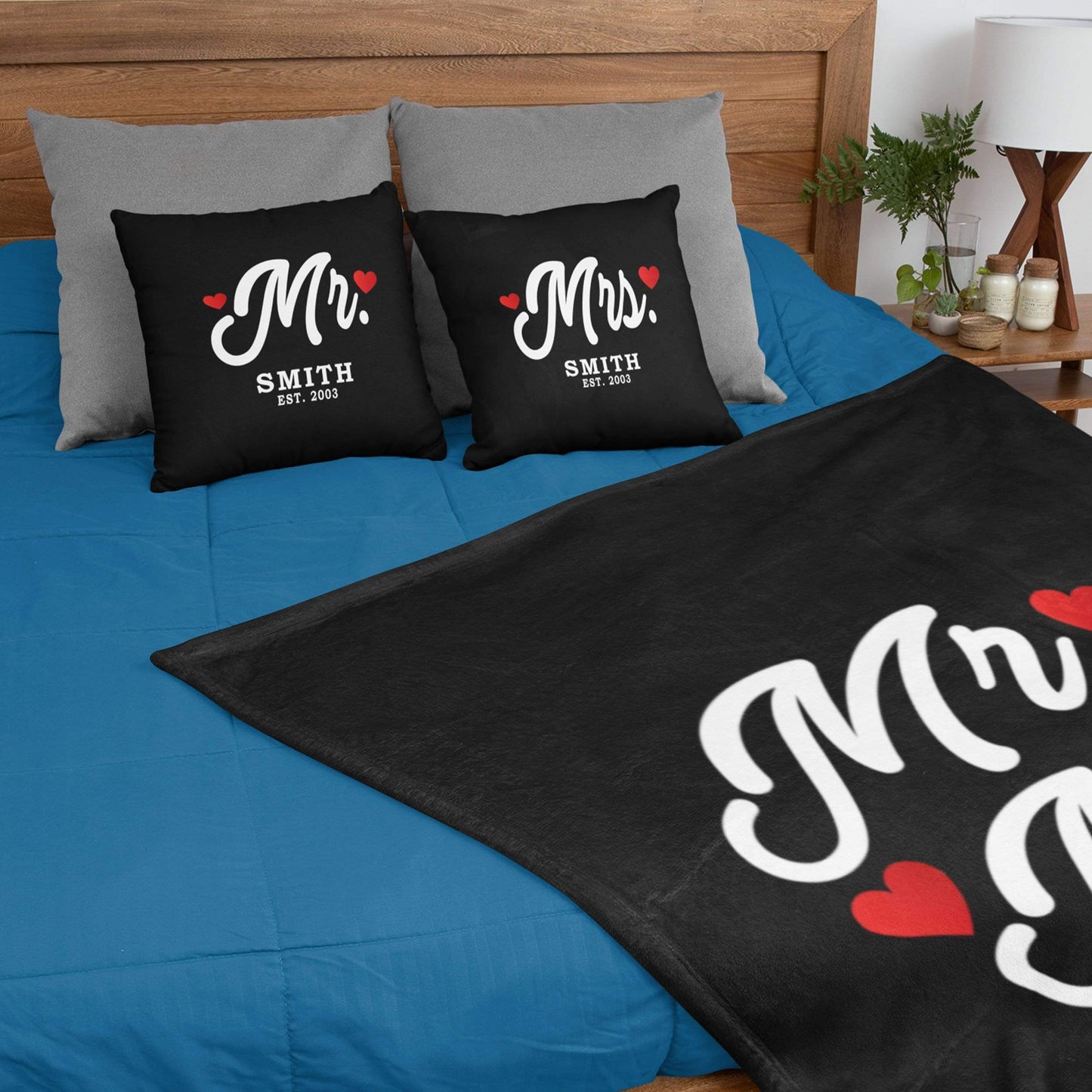 Pillows Mr. And Mrs. Personalized Pillow With Name And Wedding Year - (PACK OF 2)