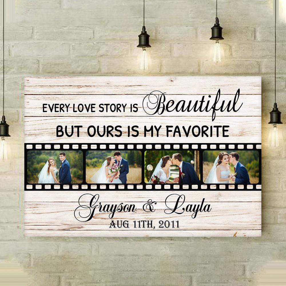 Street Sign Canvas Our Love Story - Personalized Custom Photo Canvas - Gifts For Couples