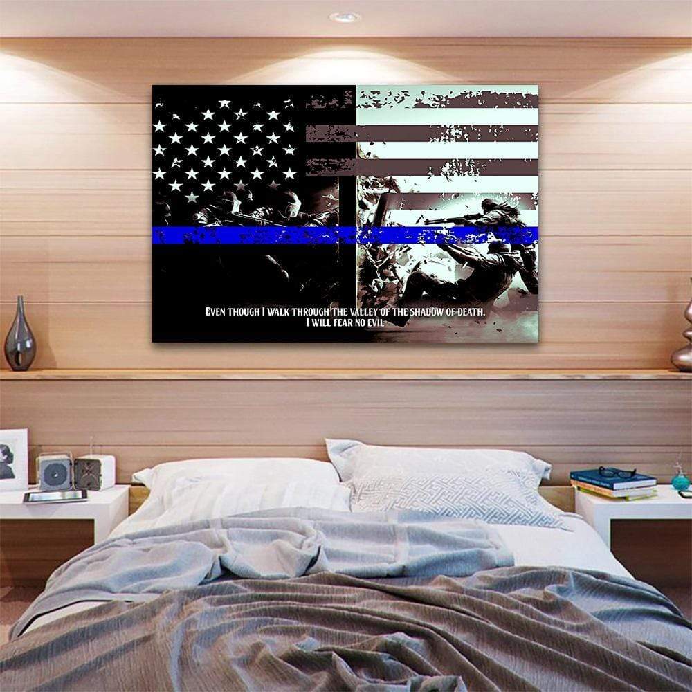 I Will Fear No Evil-Thin Blue Line Canvas