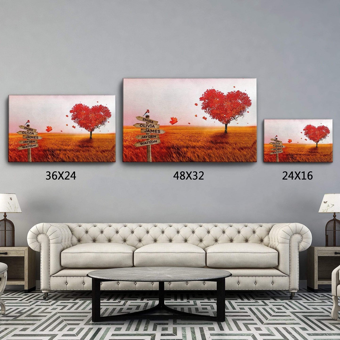 Tree Of Love Customized Canvas With Multi Names